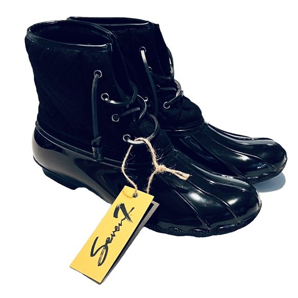 Seven7 Shoes - NEW SEVEN7 Womens Wool Goose Duck Boots LACE UP Quilted Black Classic Size 12 M